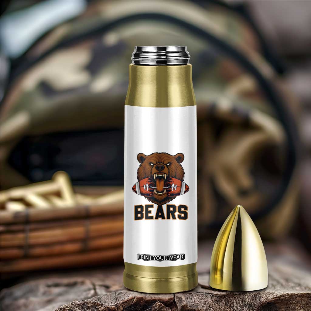 Football Player Gift Bullet Tumbler Fierce Bear Biting Ball TS12 Print Your Wear