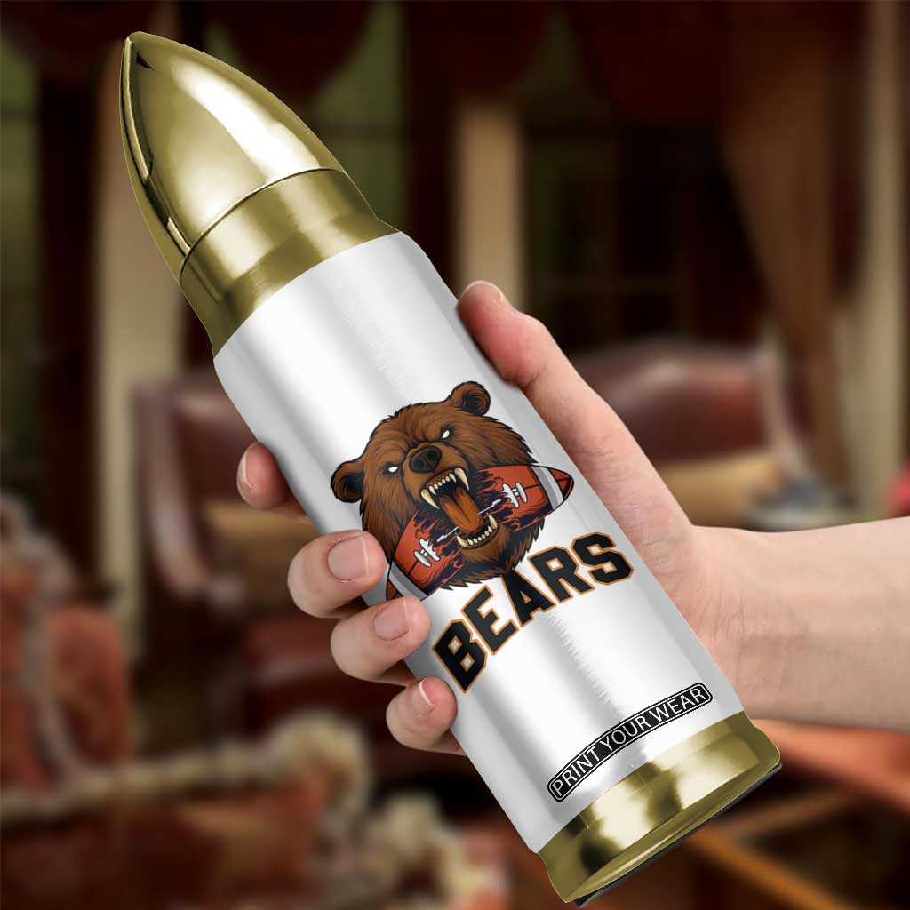 Football Player Gift Bullet Tumbler Fierce Bear Biting Ball TS12 Print Your Wear