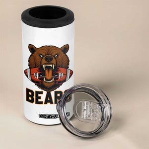 Football Player Gift 4 in 1 Can Cooler Tumbler Fierce Bear Biting Ball TS12 Print Your Wear