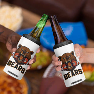 Football Player Gift 4 in 1 Can Cooler Tumbler Fierce Bear Biting Ball TS12 Print Your Wear