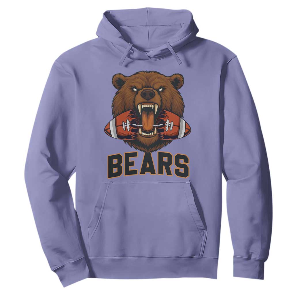 Football Player Gift Hoodie Fierce Bear Biting Ball TS12 Violet Print Your Wear