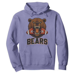 Football Player Gift Hoodie Fierce Bear Biting Ball TS12 Violet Print Your Wear