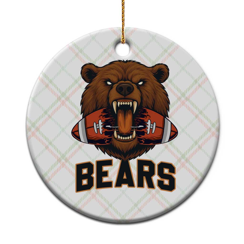 Football Player Gift Ceramic Ornament Fierce Bear Biting Ball TS12 1pc Christmas Plaid Print Your Wear