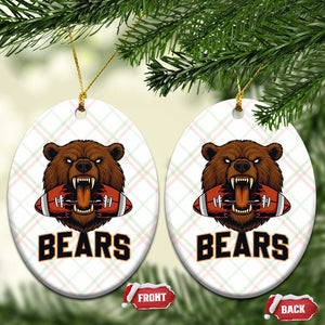 Football Player Gift Ceramic Ornament Fierce Bear Biting Ball TS12 Print Your Wear