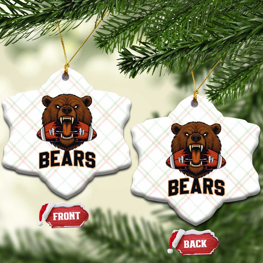 Football Player Gift Ceramic Ornament Fierce Bear Biting Ball TS12 Print Your Wear