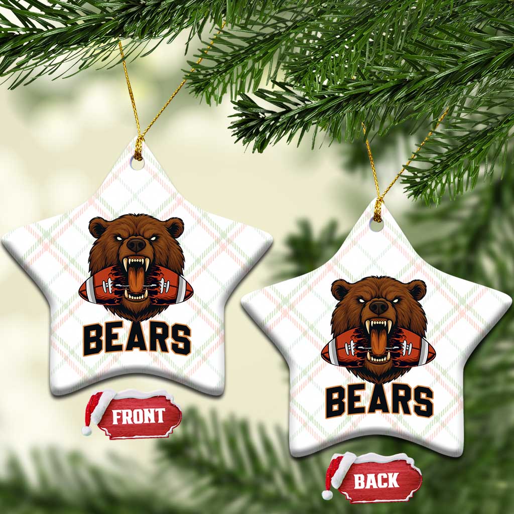 Football Player Gift Ceramic Ornament Fierce Bear Biting Ball TS12 Print Your Wear