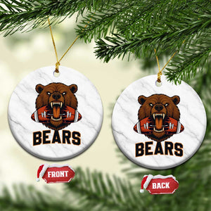 Football Player Gift Ceramic Ornament Fierce Bear Biting Ball TS12 1pc White Marble Print Your Wear