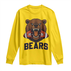Football Player Gift Long Sleeve Shirt Fierce Bear Biting Ball TS12 Daisy Print Your Wear