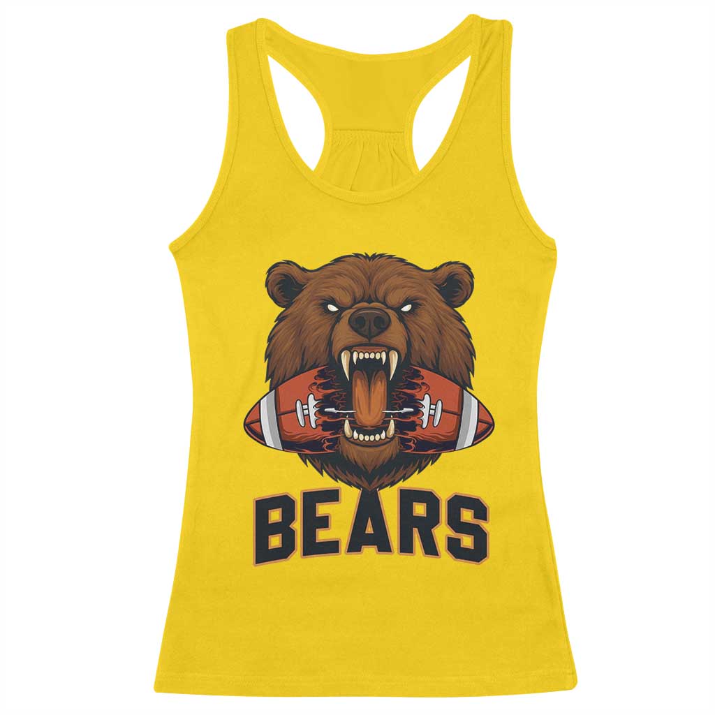 Football Player Gift Racerback Tank Top Fierce Bear Biting Ball TS12 Daisy Print Your Wear
