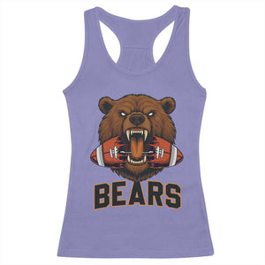 Football Player Gift Racerback Tank Top Fierce Bear Biting Ball TS12 Violet Print Your Wear