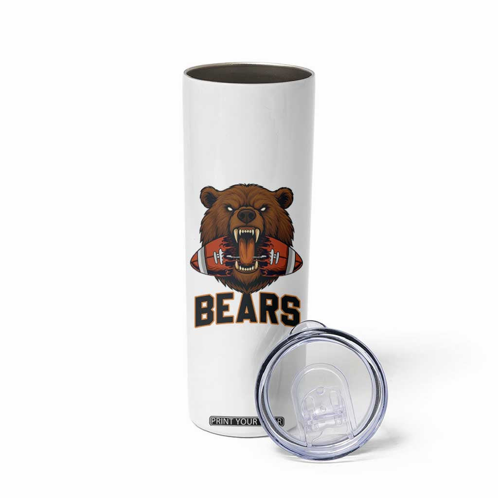Football Player Gift Skinny Tumbler Fierce Br Biting Ball TS12 Print Your Wear
