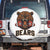 Football Player Gift Spare Tire Cover Fierce Bear Biting Ball TS12 No hole White Print Your Wear