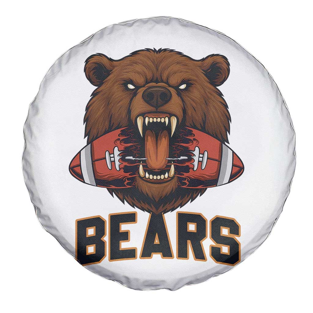 Football Player Gift Spare Tire Cover Fierce Bear Biting Ball TS12 Print Your Wear