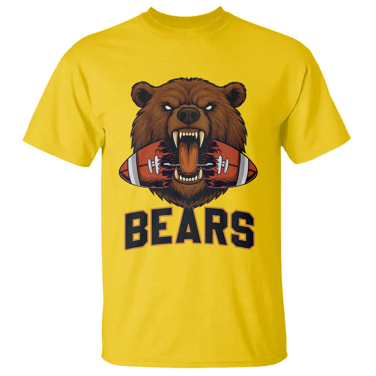 Football Player Gift T Shirt Fierce Bear Biting Ball TS12 Daisy Print Your Wear