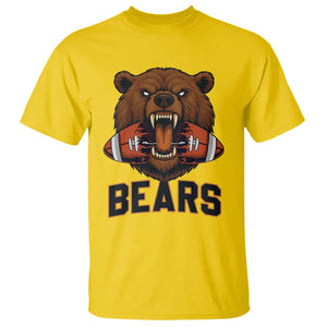 Football Player Gift T Shirt Fierce Bear Biting Ball TS12 Daisy Print Your Wear