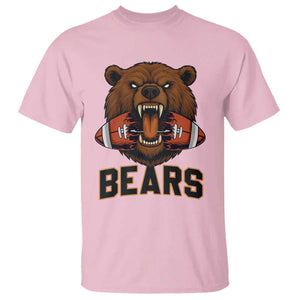 Football Player Gift T Shirt Fierce Bear Biting Ball TS12 Light Pink Print Your Wear