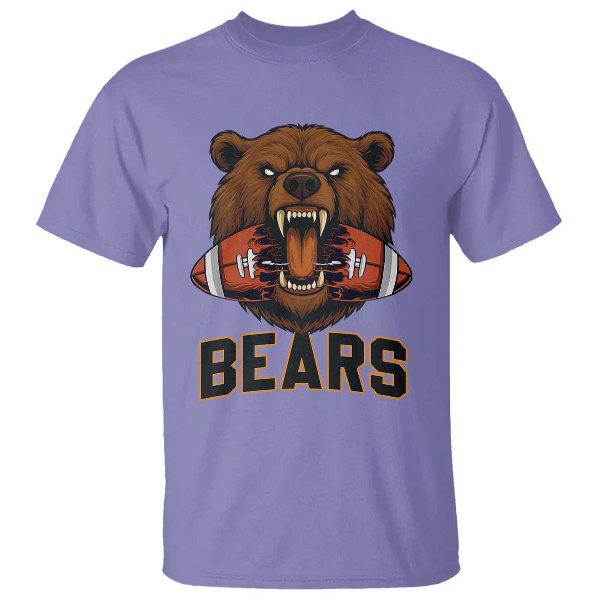 Football Player Gift T Shirt Fierce Bear Biting Ball TS12 Violet Print Your Wear