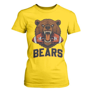 Football Player Gift T Shirt For Women Fierce Bear Biting Ball TS12 Daisy Print Your Wear