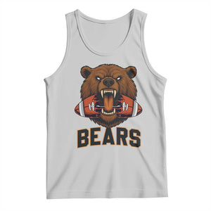 Football Player Gift Tank Top Fierce Bear Biting Ball TS12 Ash Print Your Wear