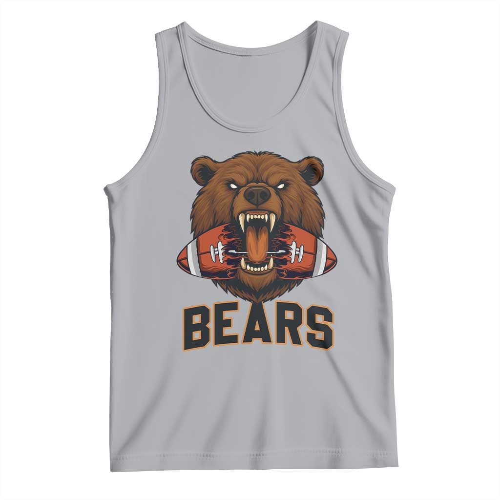 Football Player Gift Tank Top Fierce Bear Biting Ball TS12 Athletic Heather Print Your Wear