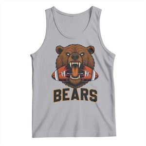 Football Player Gift Tank Top Fierce Bear Biting Ball TS12 Athletic Heather Print Your Wear