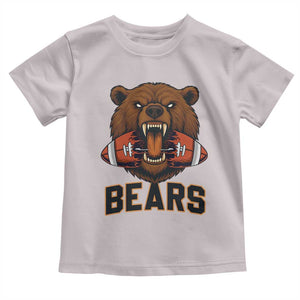 Football Player Gift Toddler T Shirt Fierce Bear Biting Ball TS12 Ice Gray Print Your Wear