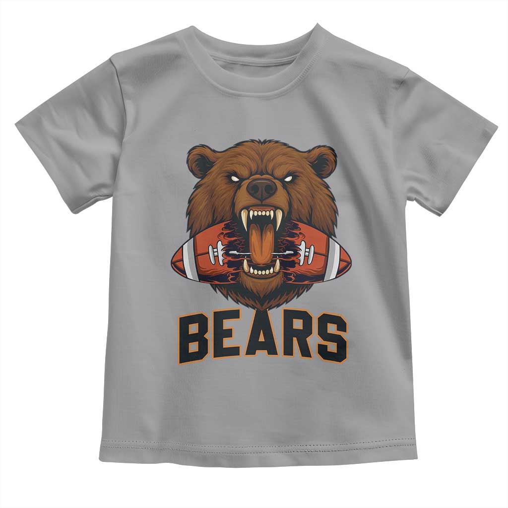 Football Player Gift Toddler T Shirt Fierce Bear Biting Ball TS12 Sport Gray Print Your Wear