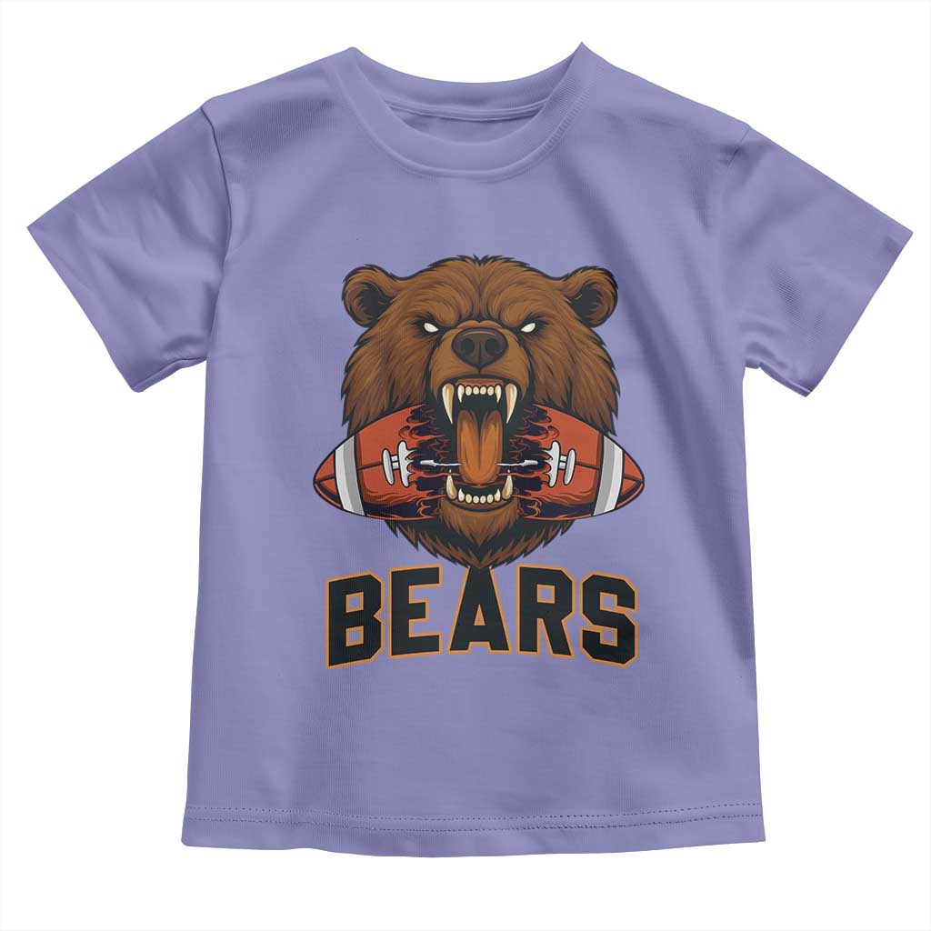 Football Player Gift Toddler T Shirt Fierce Bear Biting Ball TS12 Violet Print Your Wear