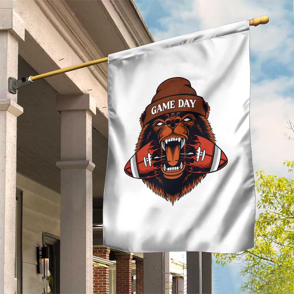 Game Day Fierce Bear Biting Ball Garden Flag Football Player Gift TS12 Print Your Wear