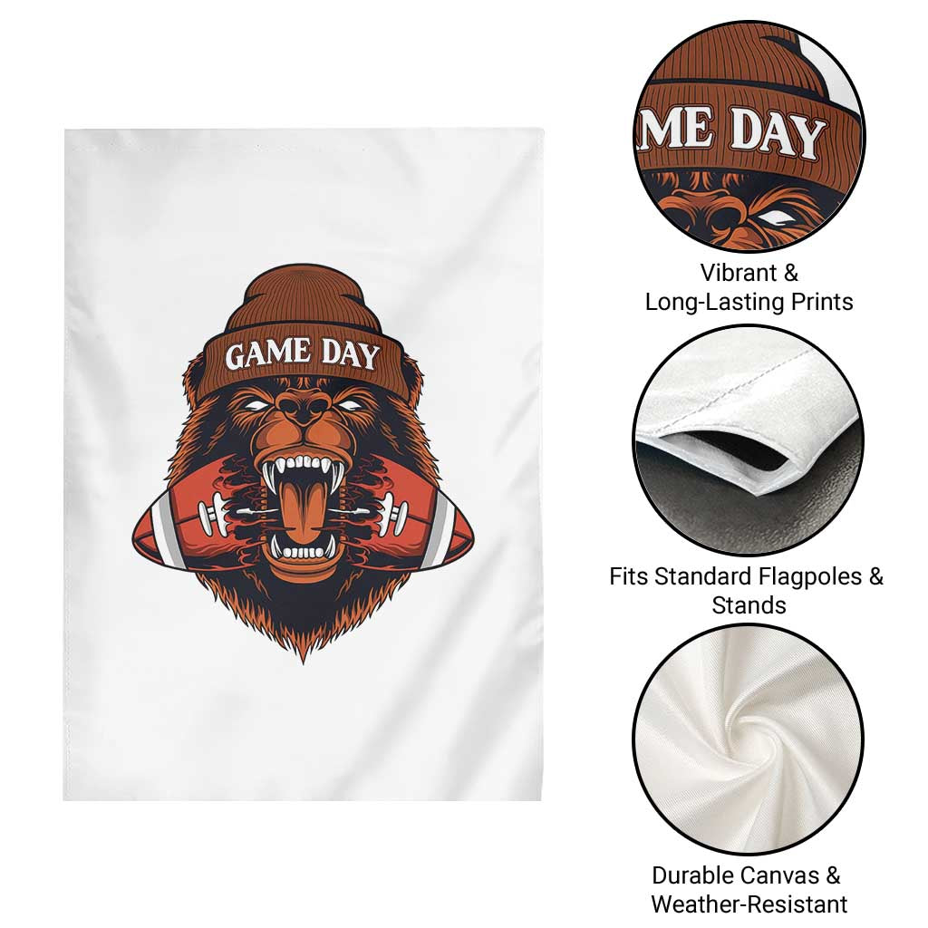 Game Day Fierce Bear Biting Ball Garden Flag Football Player Gift TS12 Print Your Wear