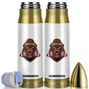 Game Day Fierce Bear Biting Ball Bullet Tumbler Football Player Gift TS12 White Print Your Wear