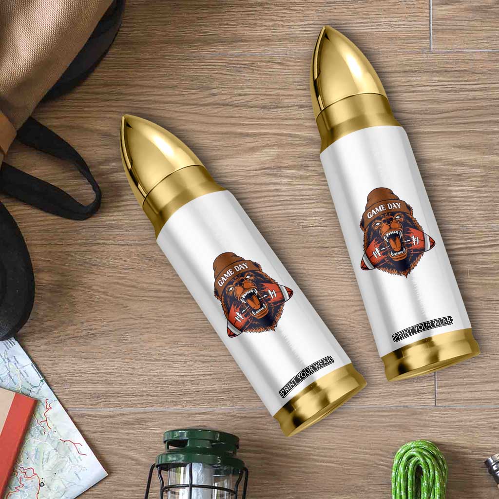 Game Day Fierce Bear Biting Ball Bullet Tumbler Football Player Gift TS12 Print Your Wear