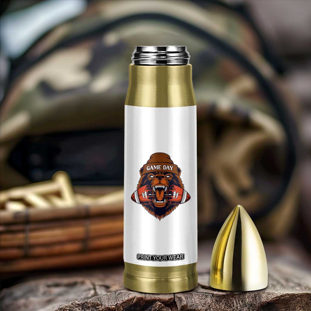 Game Day Fierce Bear Biting Ball Bullet Tumbler Football Player Gift TS12 Print Your Wear