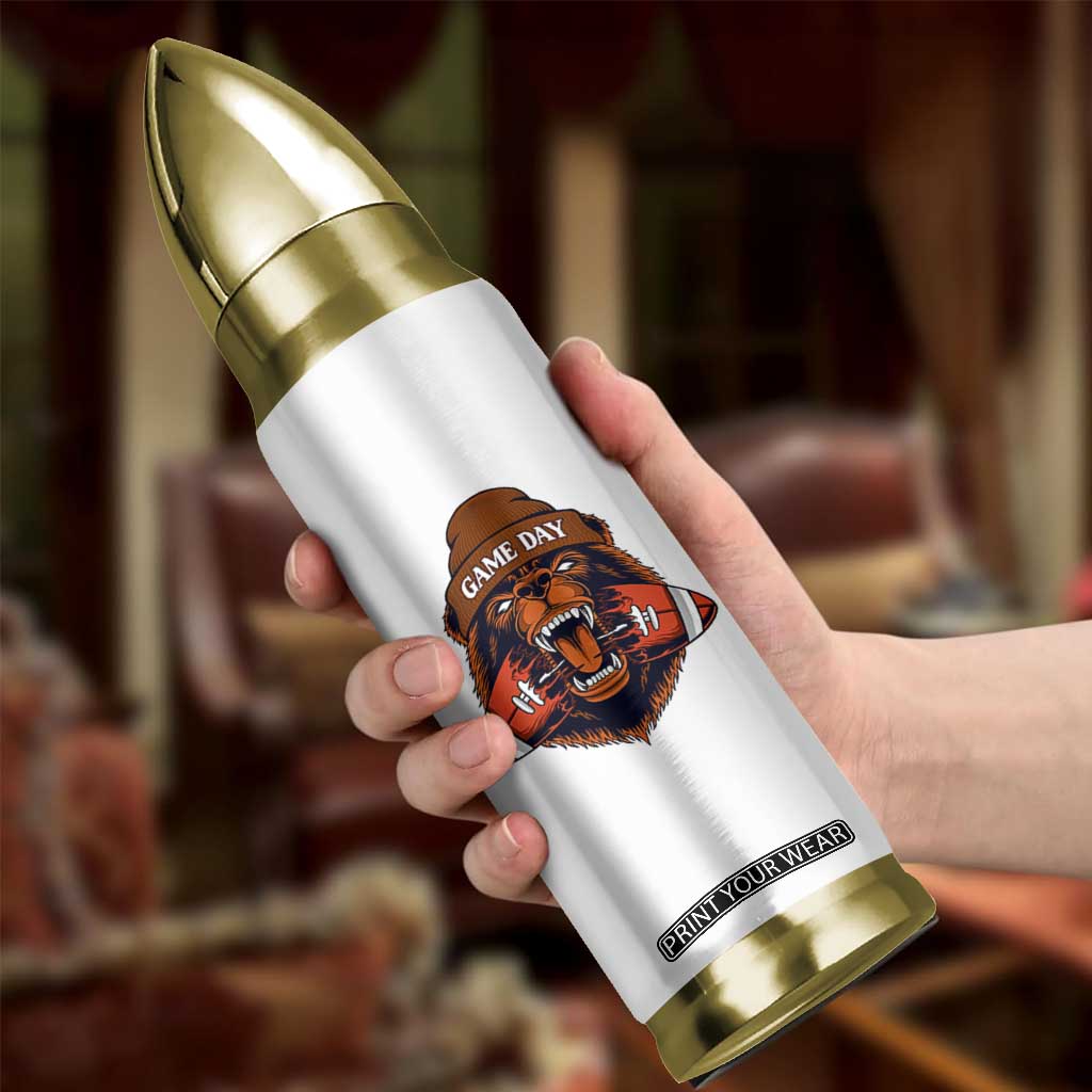 Game Day Fierce Bear Biting Ball Bullet Tumbler Football Player Gift TS12 Print Your Wear