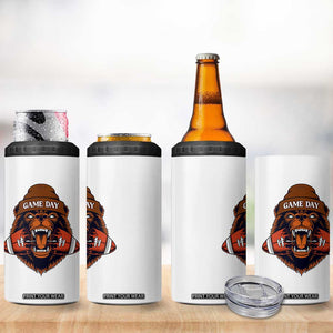 Game Day Fierce Bear Biting Ball 4 in 1 Can Cooler Tumbler Football Player Gift TS12 Print Your Wear