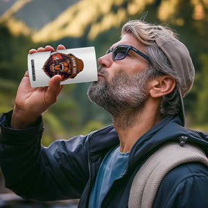 Game Day Fierce Bear Biting Ball 4 in 1 Can Cooler Tumbler Football Player Gift TS12 Print Your Wear