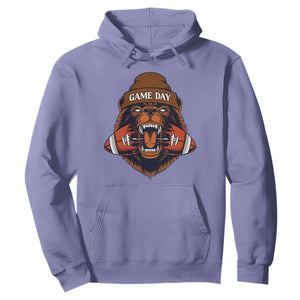 Game Day Fierce Bear Biting Ball Hoodie Football Player Gift TS12 Violet Print Your Wear