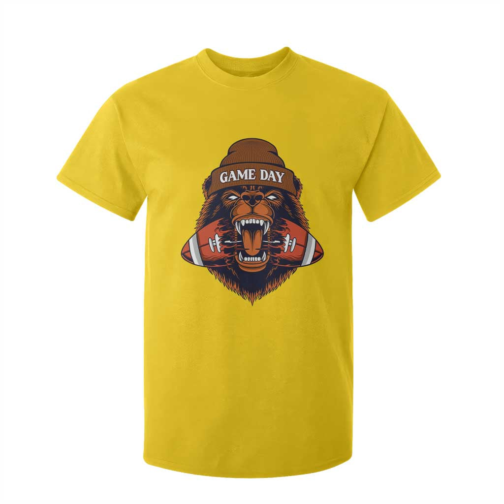 Game Day Fierce Bear Biting Ball T Shirt For Kid Football Player Gift TS12 Daisy Print Your Wear