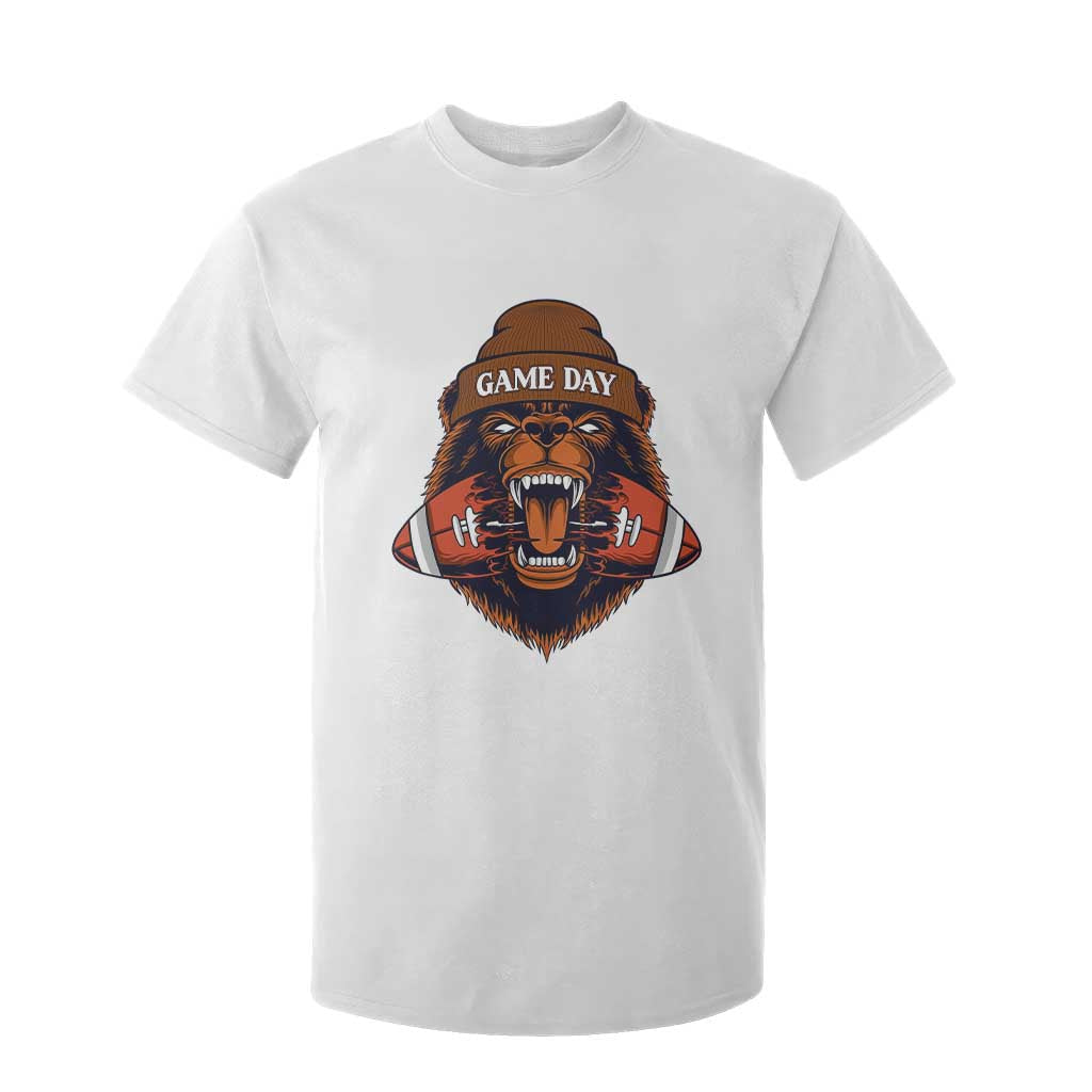 Game Day Fierce Bear Biting Ball T Shirt For Kid Football Player Gift TS12 White Print Your Wear