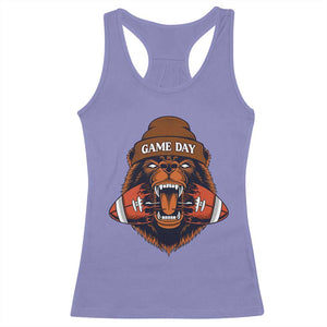Game Day Fierce Bear Biting Ball Racerback Tank Top Football Player Gift TS12 Violet Print Your Wear