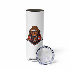 Game Day Fierce Bear Biting Ball Skinny Tumbler Football Player Gift TS12 Print Your Wear