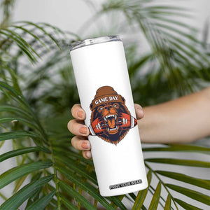 Game Day Fierce Bear Biting Ball Skinny Tumbler Football Player Gift TS12 Print Your Wear