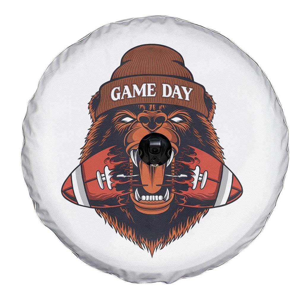 Game Day Fierce Bear Biting Ball Spare Tire Cover Football Player Gift TS12 Print Your Wear
