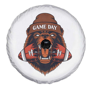Game Day Fierce Bear Biting Ball Spare Tire Cover Football Player Gift TS12 Print Your Wear