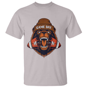 Game Day Fierce Bear Biting Ball T Shirt Football Player Gift TS12 Ice Gray Print Your Wear