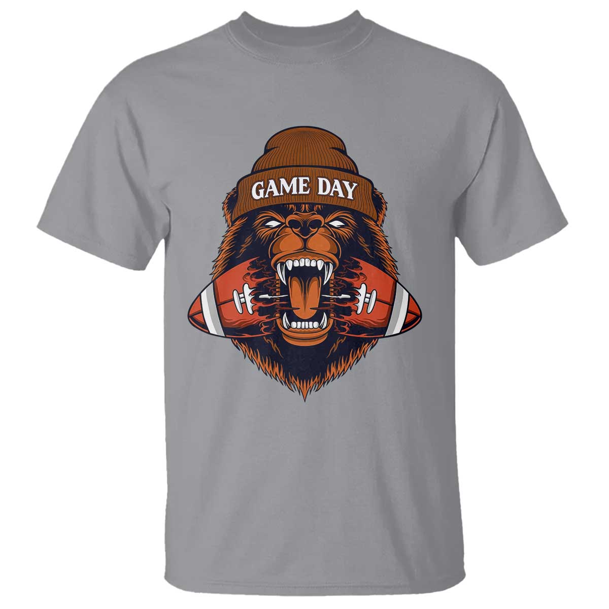 Game Day Fierce BR Biting Ball T Shirt Football Player Gift TS12 Sport Gray Print Your Wear