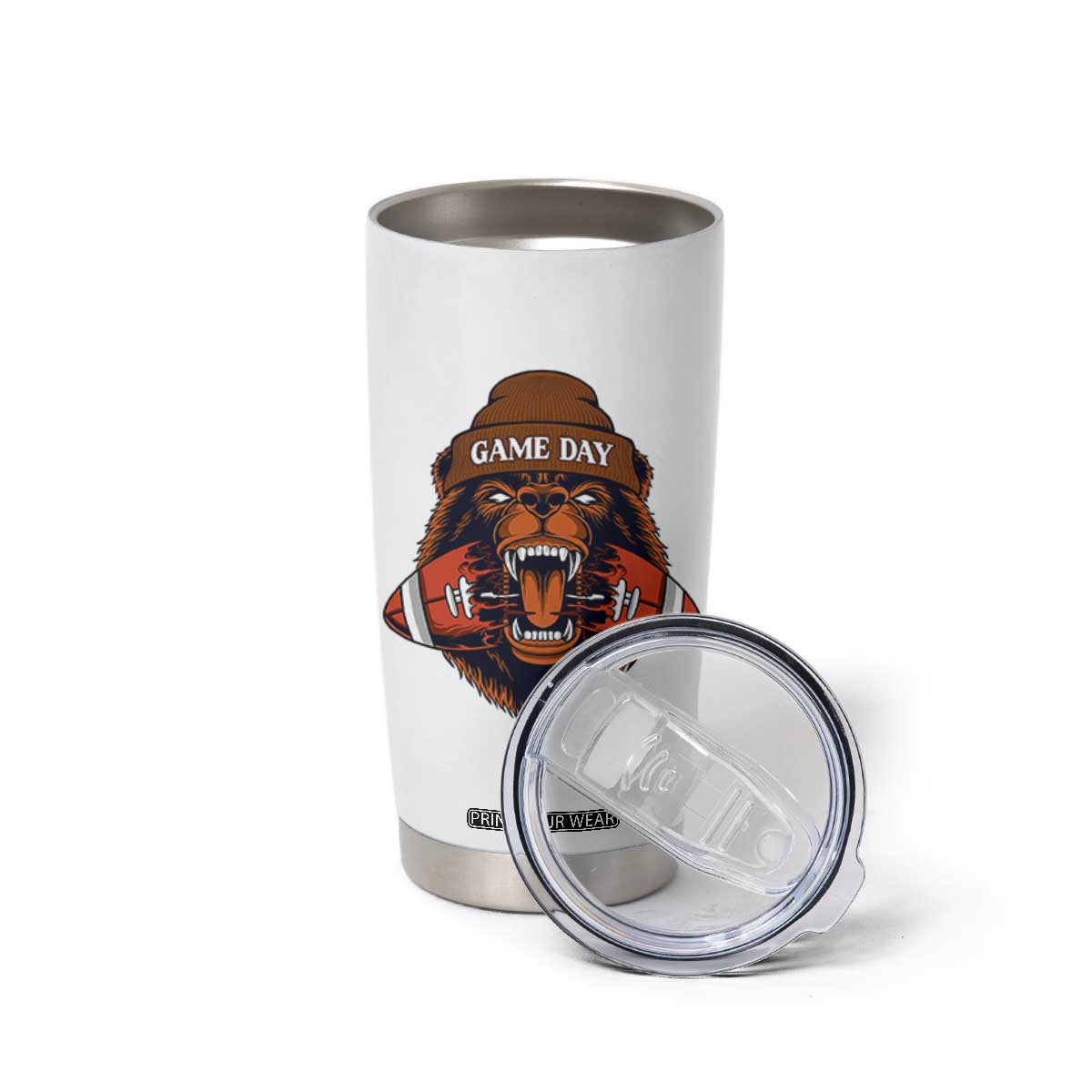 Game Day Fierce BR Biting Ball Tumbler Cup Football Player Gift TS12 Print Your Wear