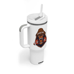 Game Day Fierce Bear Biting Ball Tumbler With Handle Football Player Gift TS12 Print Your Wear