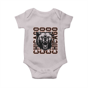 Game Day Football Fan Gift Baby Onesie Chicago With Bear TS12 Ice Gray Print Your Wear