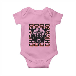 Game Day Football Fan Gift Baby Onesie Chicago With Bear TS12 Light Pink Print Your Wear